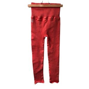 Free People Movement Ribbed Leggings || Bright Coral